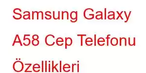 Samsung Galaxy A58 Cep Telefonu Özellikleri