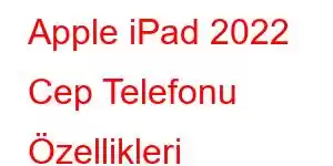 Apple iPad 2022 Cep Telefonu Özellikleri