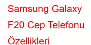 Samsung Galaxy F20 Cep Telefonu Özellikleri