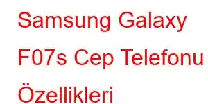 Samsung Galaxy F07s Cep Telefonu Özellikleri