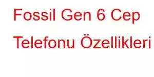 Fossil Gen 6 Cep Telefonu Özellikleri