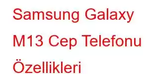 Samsung Galaxy M13 Cep Telefonu Özellikleri