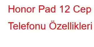 Honor Pad 12 Cep Telefonu Özellikleri