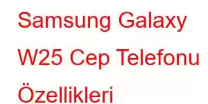 Samsung Galaxy W25 Cep Telefonu Özellikleri