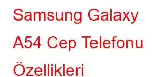 Samsung Galaxy A54 Cep Telefonu Özellikleri