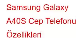 Samsung Galaxy A40S Cep Telefonu Özellikleri