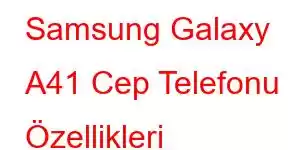 Samsung Galaxy A41 Cep Telefonu Özellikleri