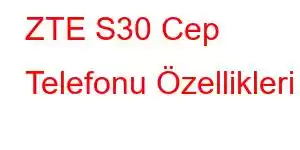 ZTE S30 Cep Telefonu Özellikleri