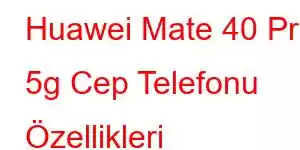 Huawei Mate 40 Pro 5g Cep Telefonu Özellikleri