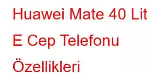 Huawei Mate 40 Lite E Cep Telefonu Özellikleri